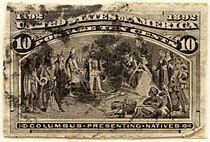 Columbus Presenting Natives, 10¢