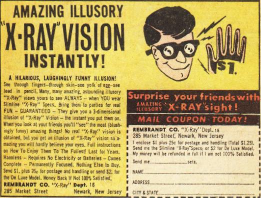 Image, Old advert for x-ray glasses.