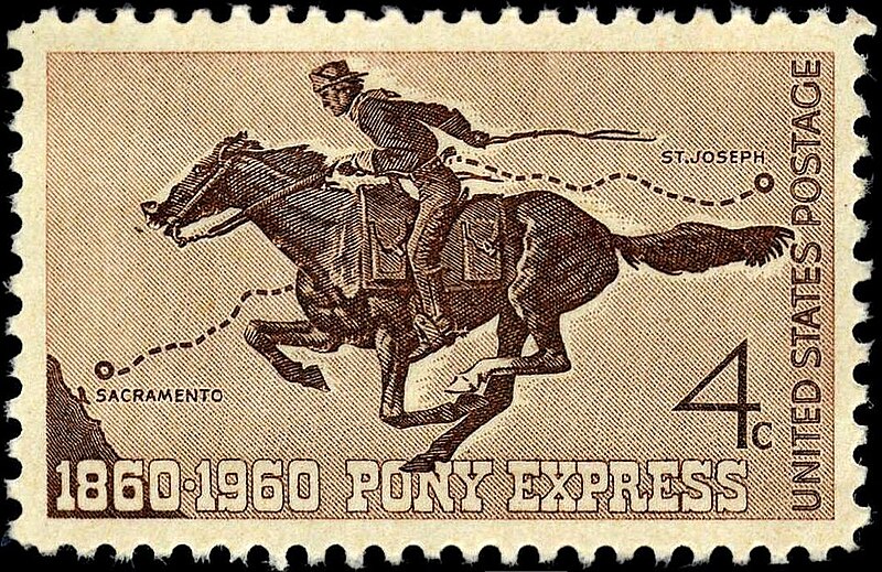 File:Pony Express centennial stamp 4c 1960 issue.jpg