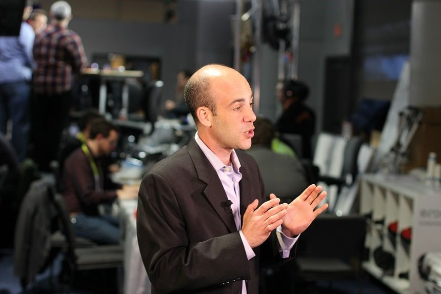 Image, news anchorman talking to camera