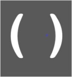 A pair of round brackets.