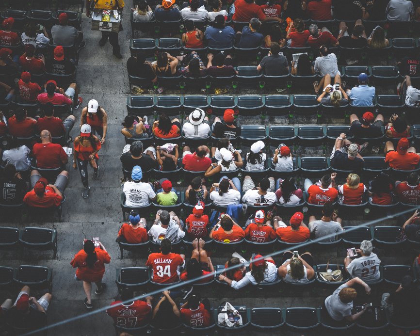 Photo of American football fans.