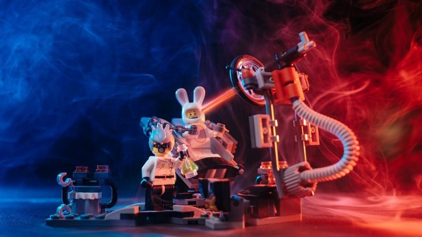 Image, Mad science with Lego characters.