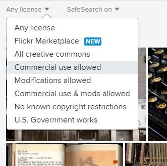 Licence filter drop-down box