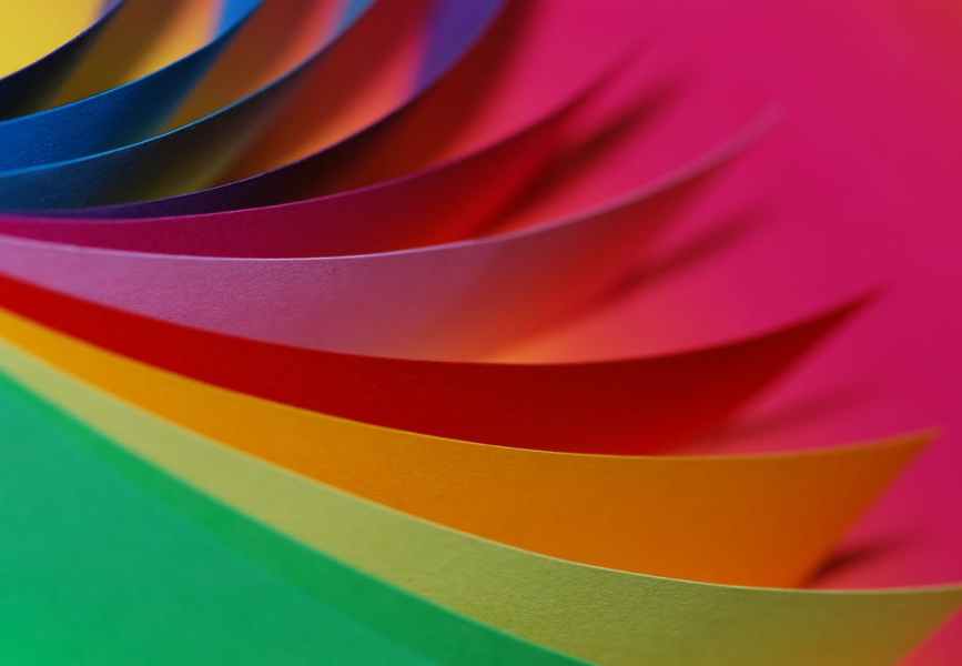 Image, Layers of coloured paper.