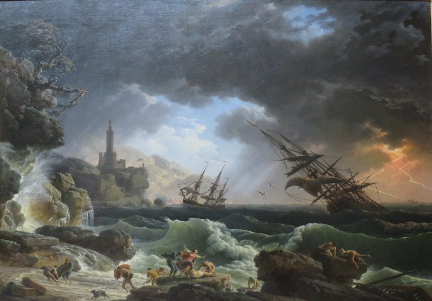 Image, photograph of the Shipwreck in Stormy Seas by Joseph Vernet,