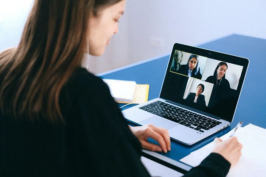 4 people on a video conference call
