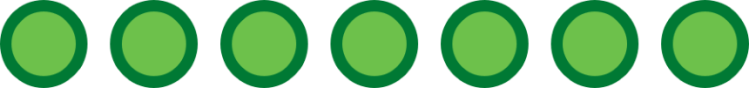 A row of seven dots, all slightly apart from each other.