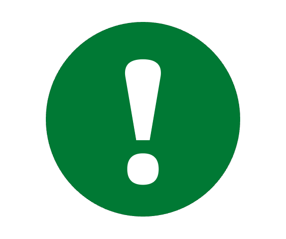 An exclamation mark in a big bold circle, suggesting that something is important.