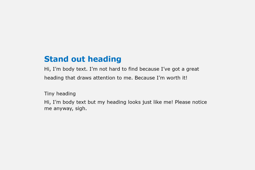 Image, example of heading that stands out.