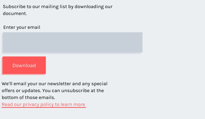 Image, improved email collection form